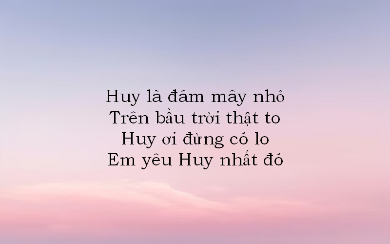 Thả thính tên Huy